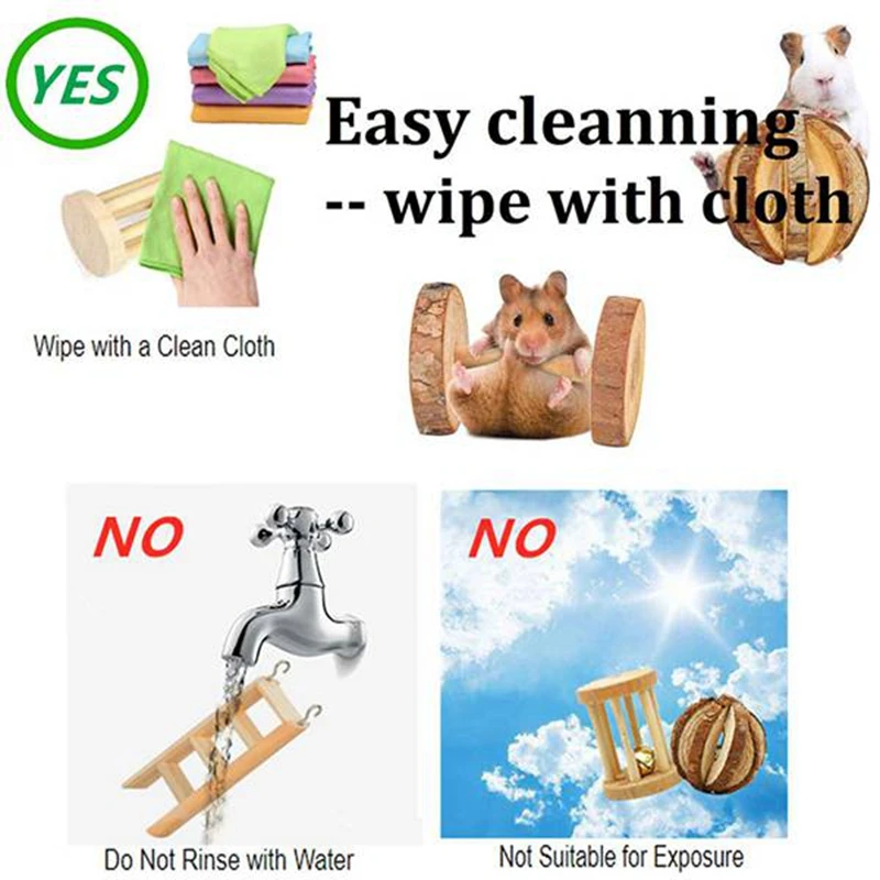 

Wooden Pet Toy Set Hamster Rabbit Parrot Play Molars Supplies Hamster Bird Toy Set Pet Toy