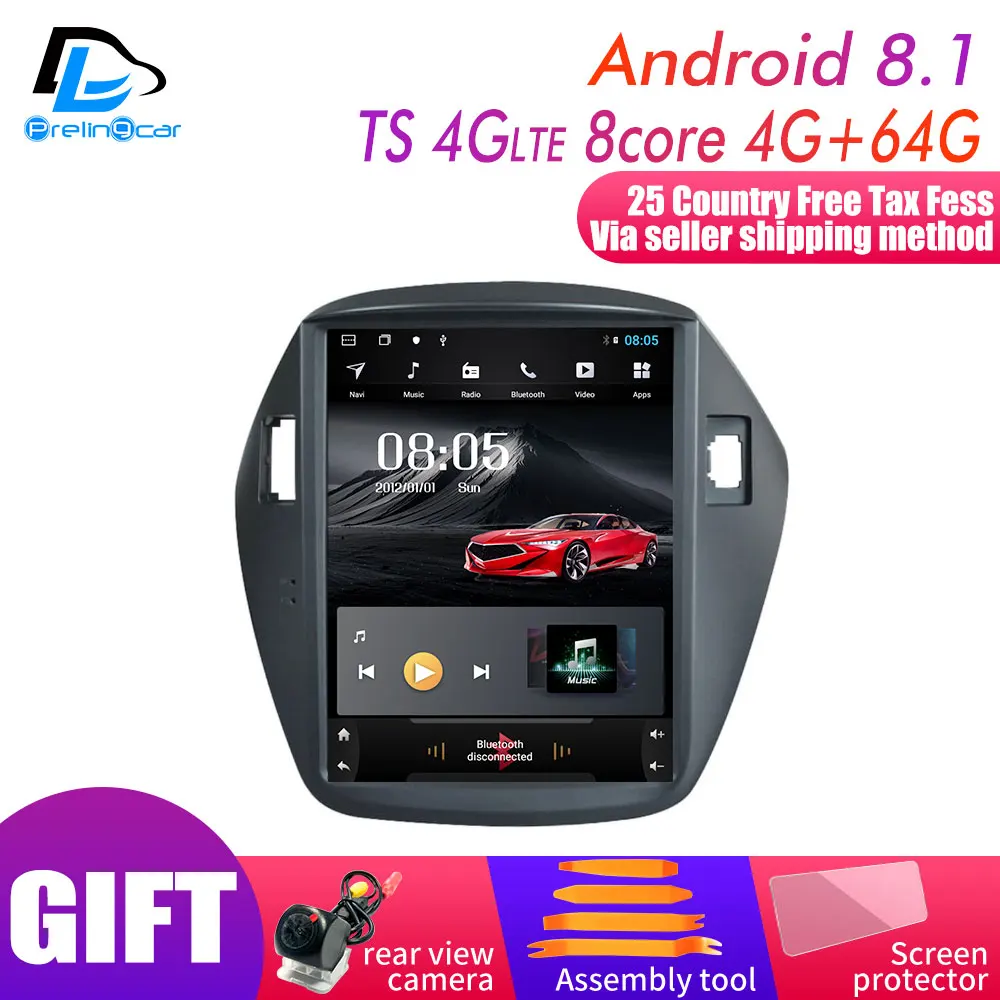 TS 4G 4G64G An8.1 32G rom android 9,0 навигационная система вертикального типа радио bluetooth стерео плеер для hyundai ix35 tucson автомобильный мультимедийный плеер - Цвет: TS 4G 4G64G An8.1