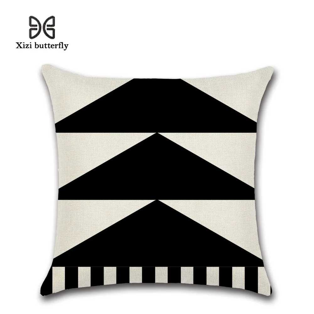 

Геометрическая абстрактная наволочка, декоративные наволочки для подушек белого и черного цвета, чехол для подушки, чехол для домашнего де...