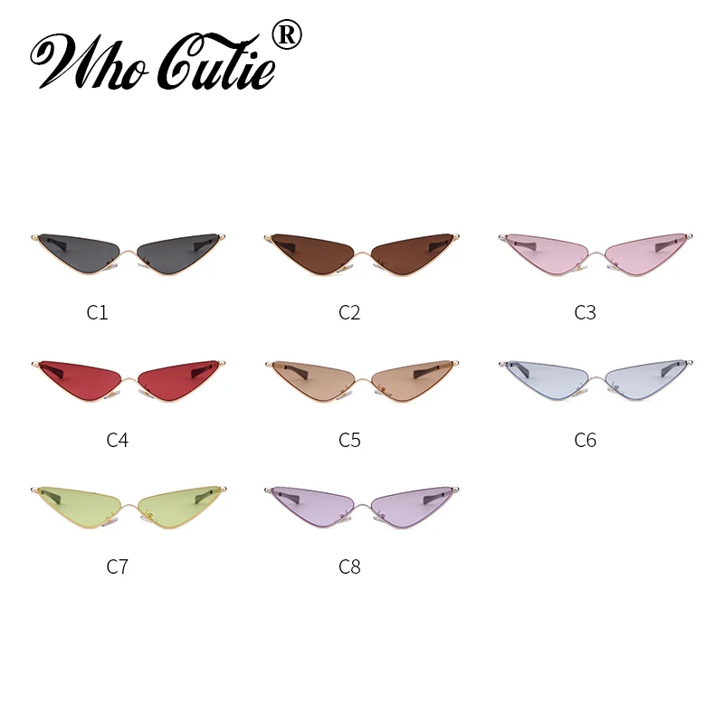 Женские солнцезащитные очки в винтажном стиле WHO CUTIE дизайнерские кошачий глаз с