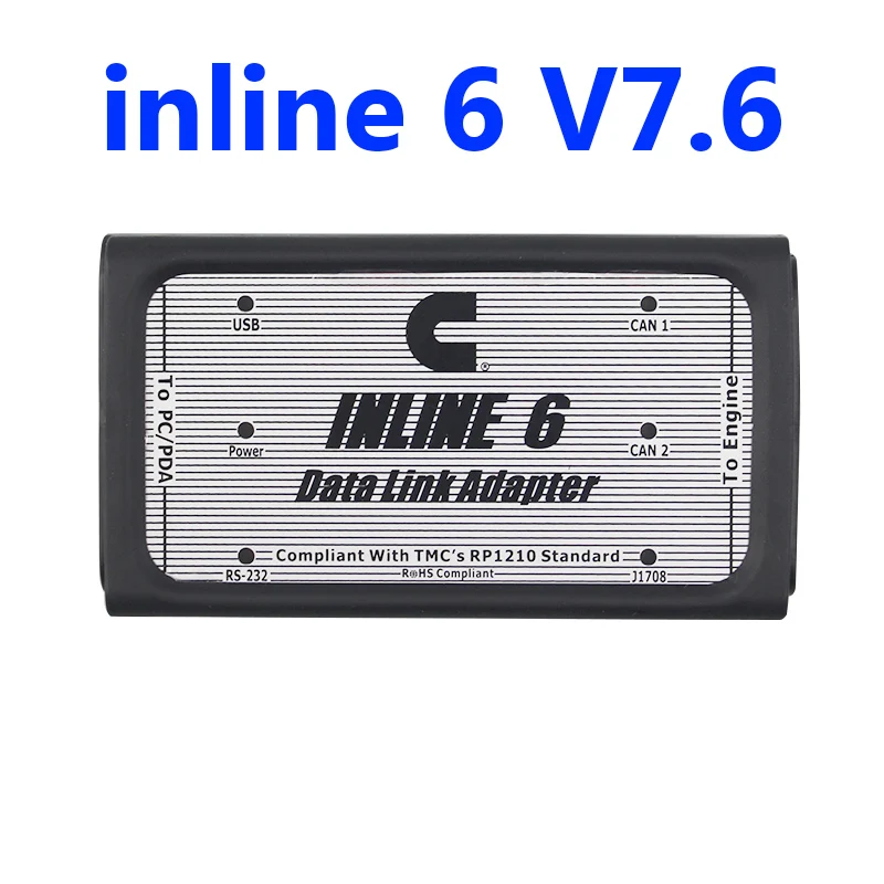 Inline 6 inline 7 адаптер для передачи данных Insite V8.5 V8.3 V7.6 адаптер для передачи данных сканер для тяжелых грузовиков диагностический инструмент - Цвет: Inline 6 V7.6