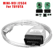 Auto Scanner For Toyota TIS Techstream Vehicle Diagnosis V15.00.028 MINI-VCI FTDI J2534 Car Diagnostics Cable OBD2 Interface
