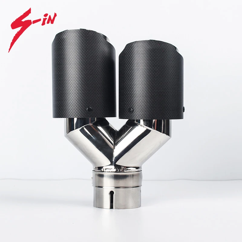 Наконечники глушителя из углеродного волокна 1 вход на 2 выхода глушитель