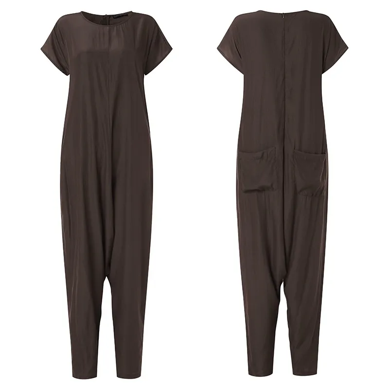 Женские комбинезоны с заниженным шаговым швом 2019 летние брюки коротким рукавом