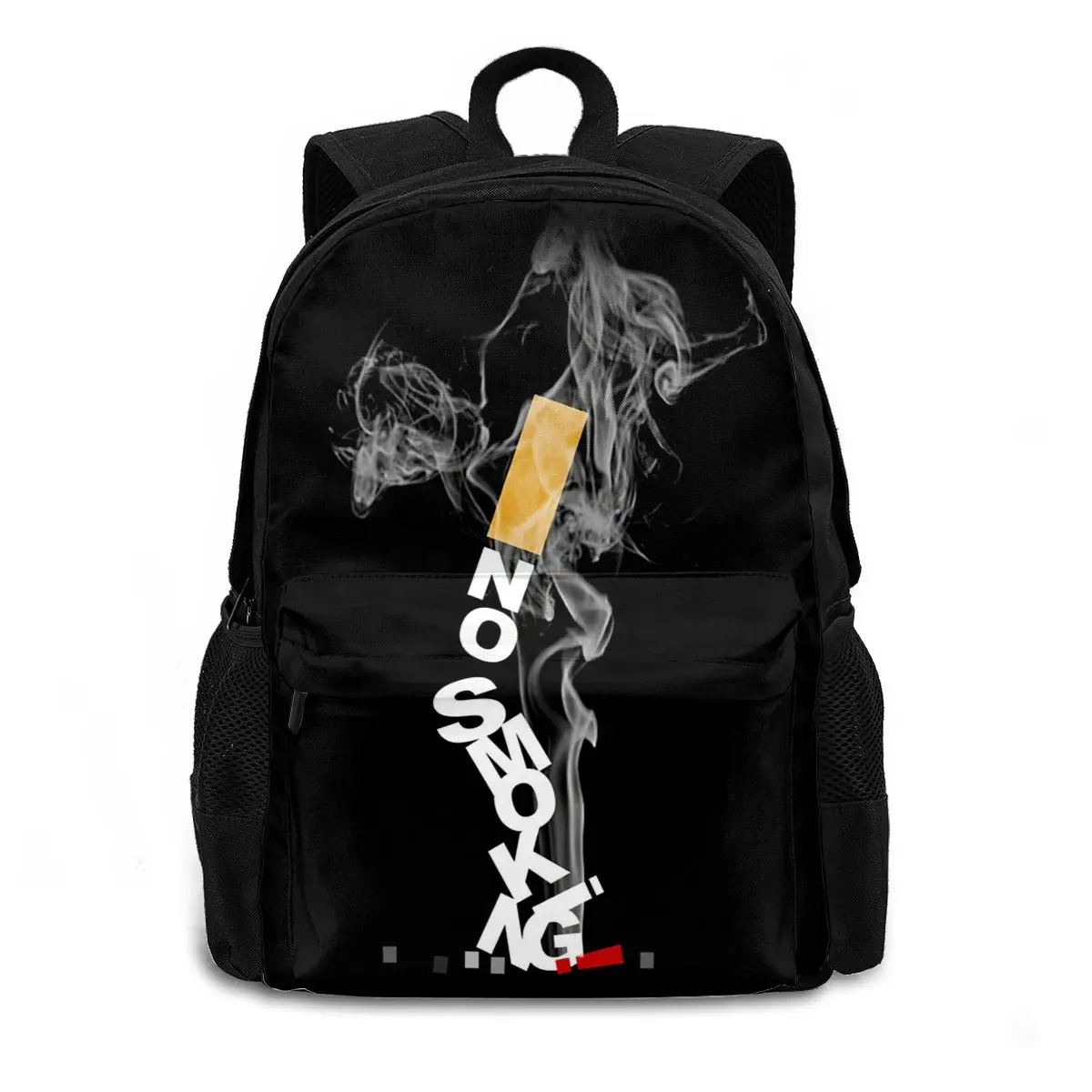 

No Smoking Unisex Multifunctional Backpacks 15in for Business Travelling School Backpack Bookbag Black Slogan Rucksack Daypacks