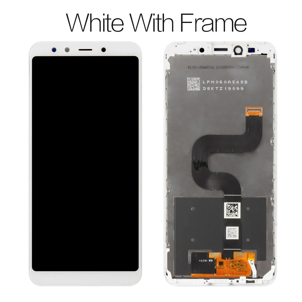 White with Frame 5,9" для Xiaomi Mi A2 ЖК-дисплей дигитайзер сенсорный экран панель для Xiaomi Mi 6X ЖК-дигитайзер Запасные части для ремонта - Цвет: White with Frame