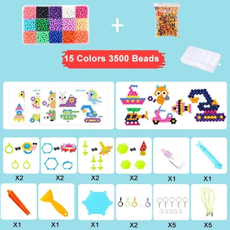 Set B DIY 3D бусина Обучающие игрушки-головоломки 11400 шт водные липкие бусины игрушка ручная работа для детей волшебный шарик - Цвет: Set B