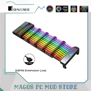 jonsbo rainbow bridge rgb trunking cover for 24pin atx cable mod symphony line 5v rainbow rgb mb sync free global shipping