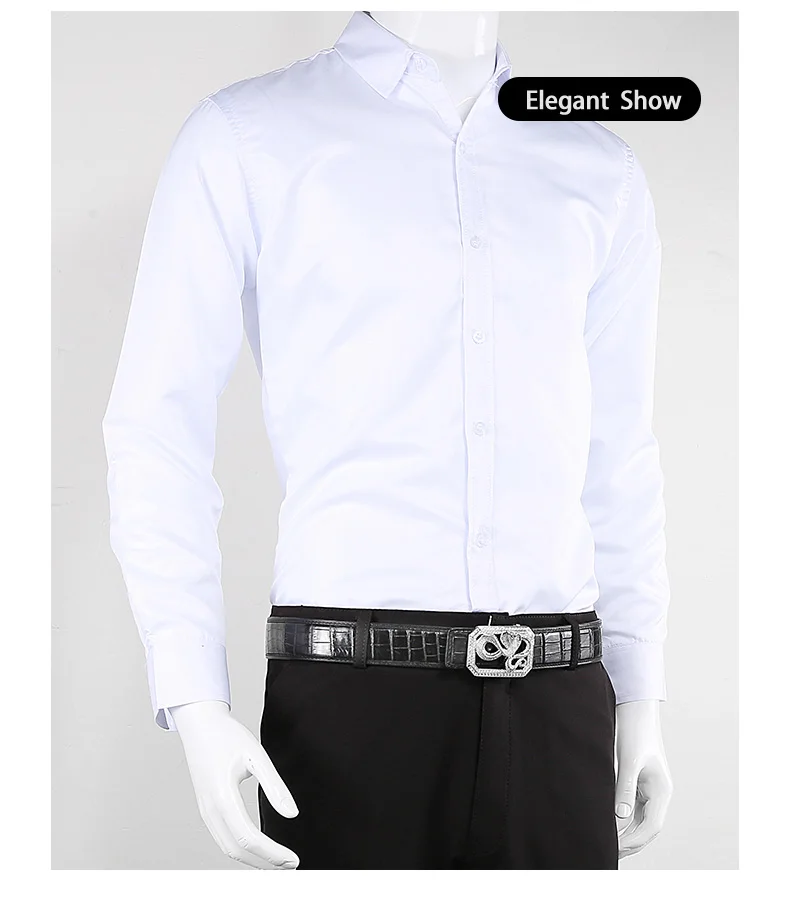 McParko Crocodile Belt Mens Leather Belts With Buckle Luxury Animal Design Genuine Leather Waist Belt with rhinestones Buckle