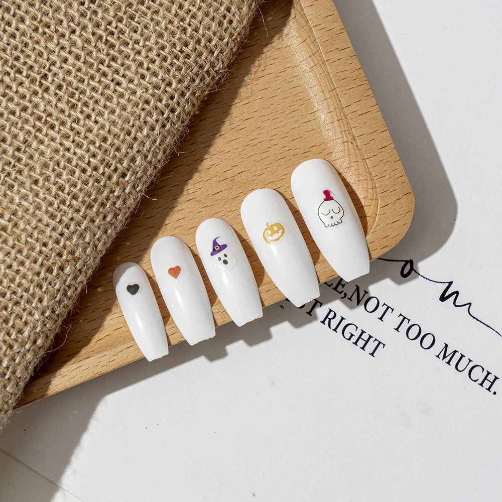 Наклейки для дизайна ногтей на Хэллоуин наклейки-слайдеры наклейки с тыквой