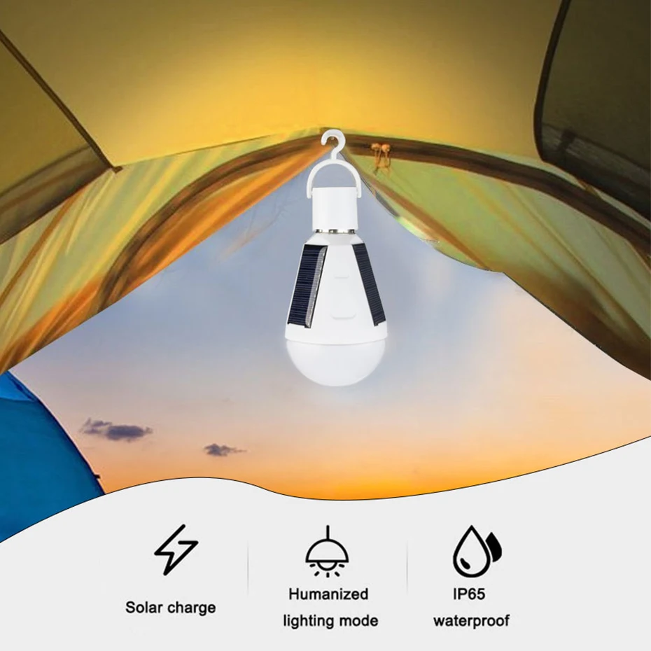 Светодиодный перезаряжаемый светильник на солнечной батарее 85-265 в E27 7 Вт 12