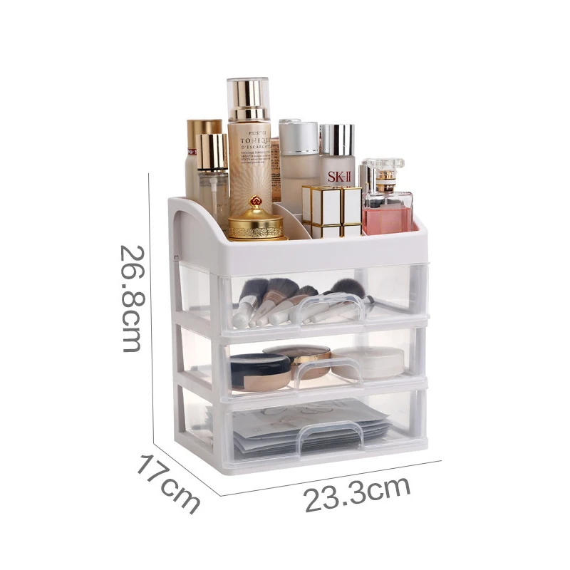 

Jewelry Container Make Up Case Makeup Brush Holder Organizers Box Makeup Organizer Drawers Plastic Cosmetic Storage Box