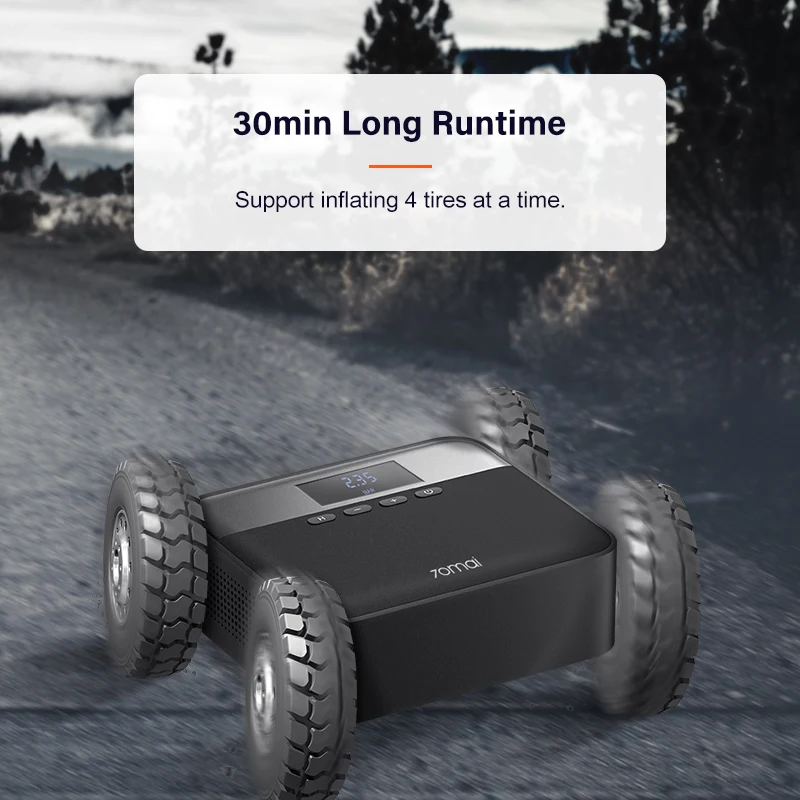 Оригинальный воздушный компрессор 70mai цифровой насос для шин 12 В автомобиля