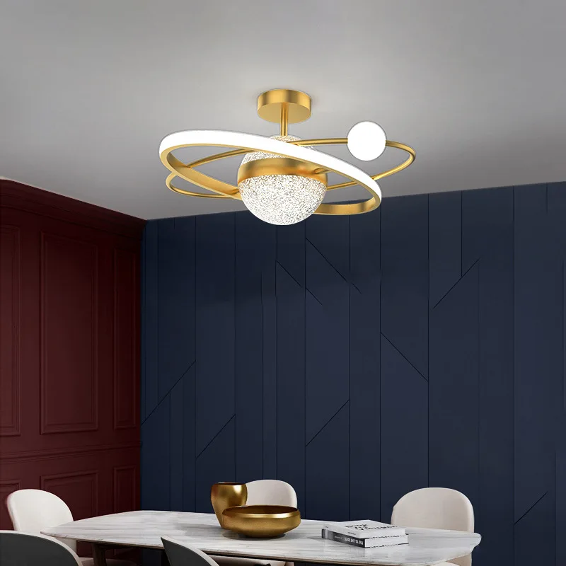 New Golden Crystal Chandelier For Dining Bedroom Cloakroom Master Room Study Nordic Ins Room Lamps Creative Decorative Lighting