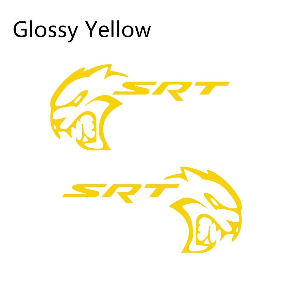 Glossy Yellow 2 шт. наклейки для боковой двери автомобиля для Dodge Mopar Challenger Srt DIY Авто Виниловая пленка наклейки для стайлинга автомобиля аксессуары для тюнинга автомобиля - Название цвета: Glossy Yellow