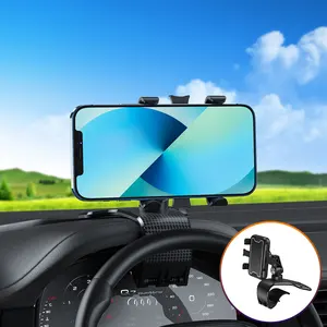 new design phone number hud car phone holder cellphone gps stand 360 degree mount adjustable clip phone holder car accessories free global shipping