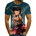 Летняя мужская футболка 2021, модная страшная забавная 3D печать, свободная быстросохнущая футболка большого размера
