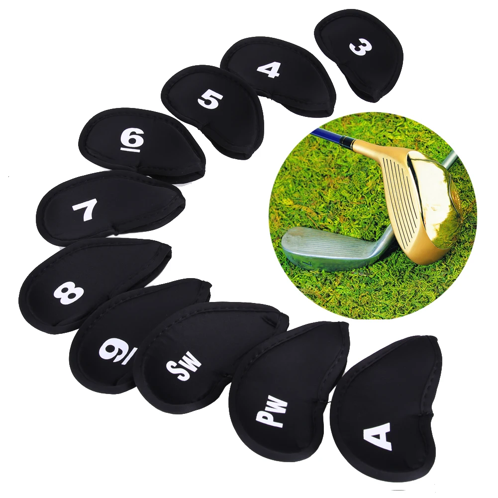 

10Pcs Golf Club Head Covers Iron Putter Protective Head Cover Putter Headcover Set Outdoor Sports Golf Accessories Golfer Gift