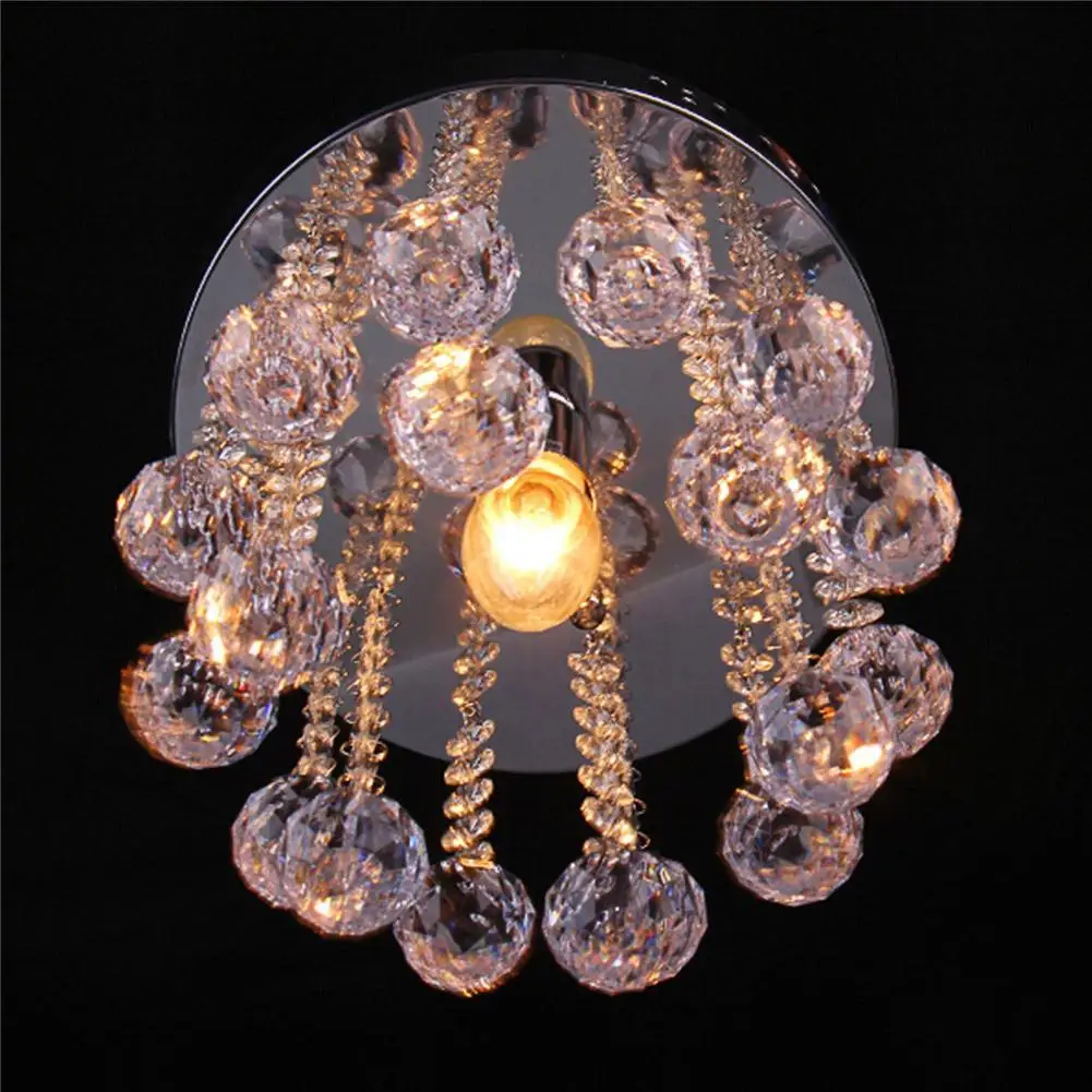

High Quality Crystal Droplets Silver Chrome Ceiling Pendant Light Chandelier Fitting Lamp OE