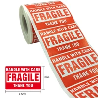 250 500pcs roll fragile sticker thank you warning label goods please handle with care and transport sticker label