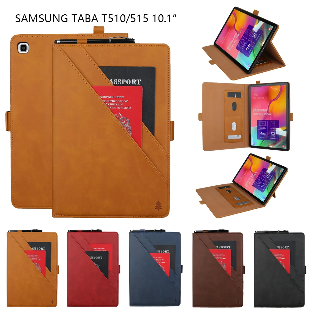 

Business Leather Case For Samsung Galaxy Tab A 10.1" T510 T515 Tablet Support stand Smart Cover with Card Solt case