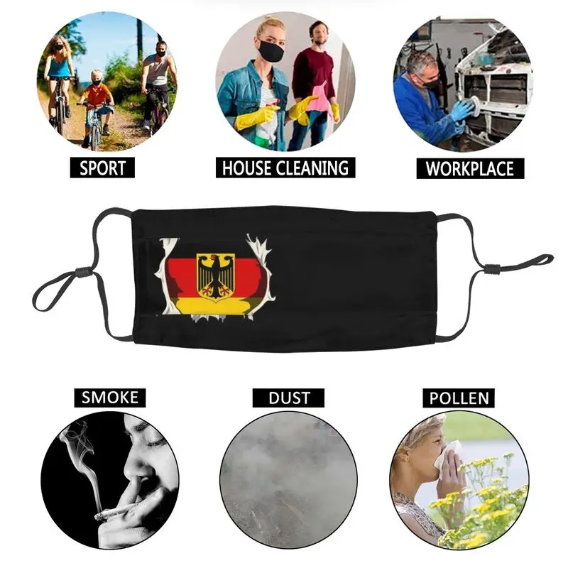 

Flag Of Germany Mask Anti Haze Dustproof Breathable German Patriotic Gift Face Mask Protection Cover Respirator Mouth-Muffle