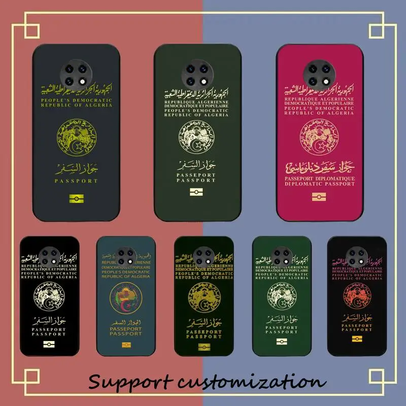 

Algerian Passport Phone Case For Redmi Note 8A 7 5 Note8pro 8T 9Pro Coque for note6pro Capa