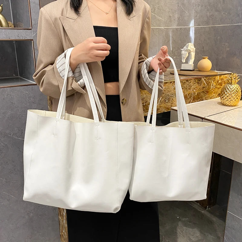 

2021 Summer New Fashion PU Leather Large Capacity Women's Shoulder Casual Tote Bags Female Wild Zipper Crossbody Shopper Handbag