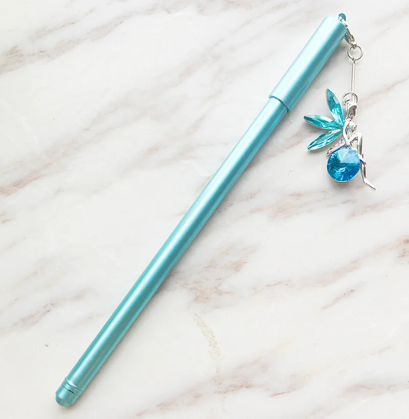 36 шт. креативная гелевая ручка с подвеской в виде ангельской девочки со стразами