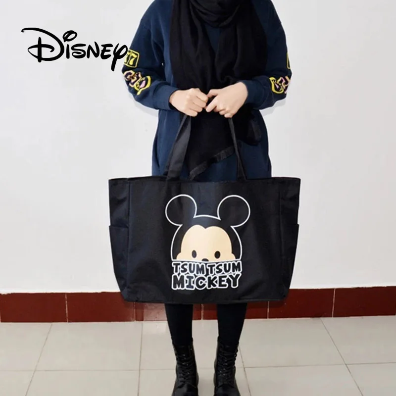 Большой холщовый рюкзак с мультипликационным изображением Микки Мауса|Сумки для