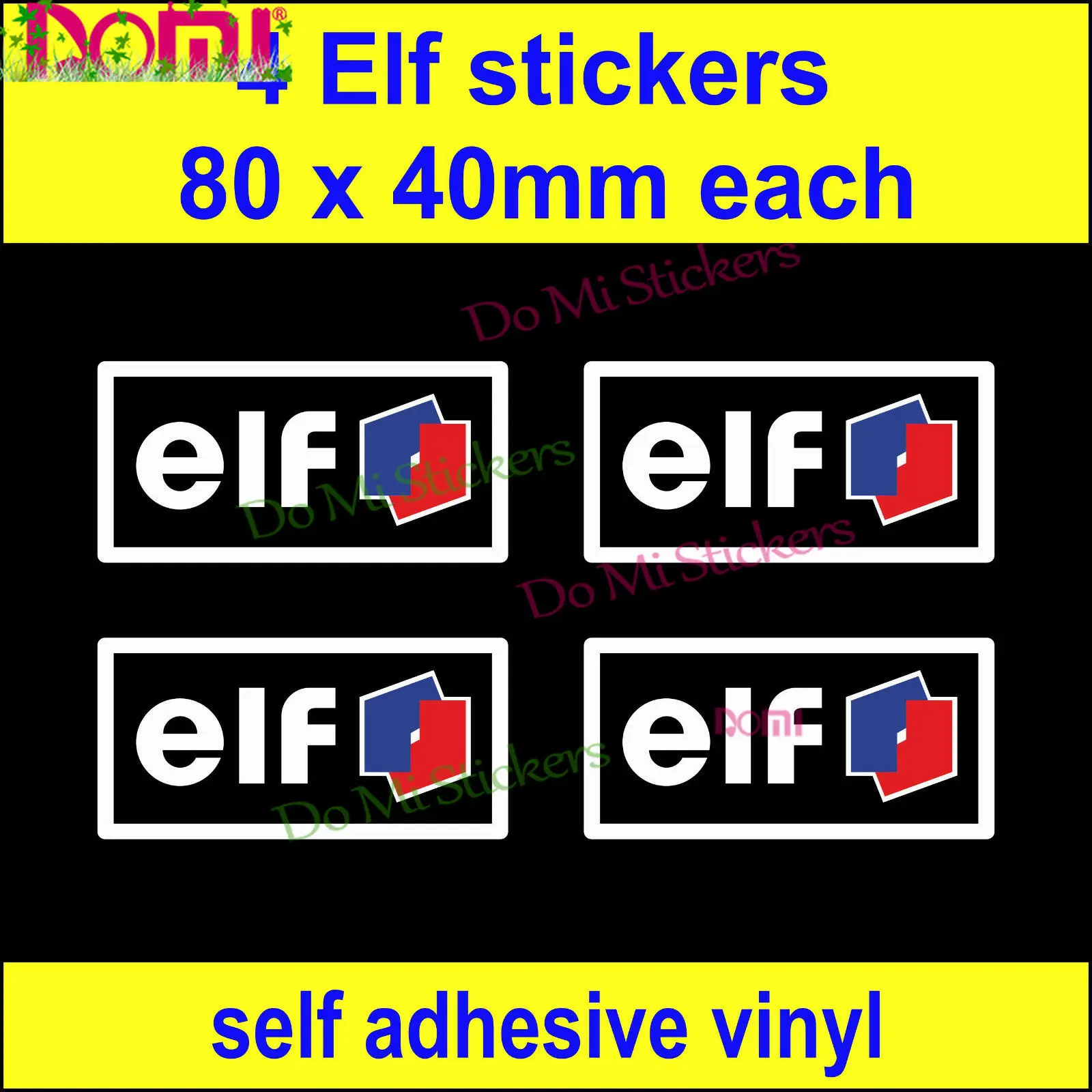 

4 X Elf Oil Stickers Rally Race Car Van Truck Workshop Toolbox Bike Decals Die Cutting Waterproof PVC