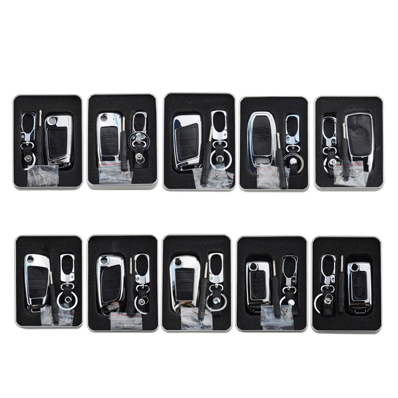 OkeyTech цинковый сплав + кожа Ключи дистанционного крышка чехол для Volkswagen Passat B7 B8 Skoda