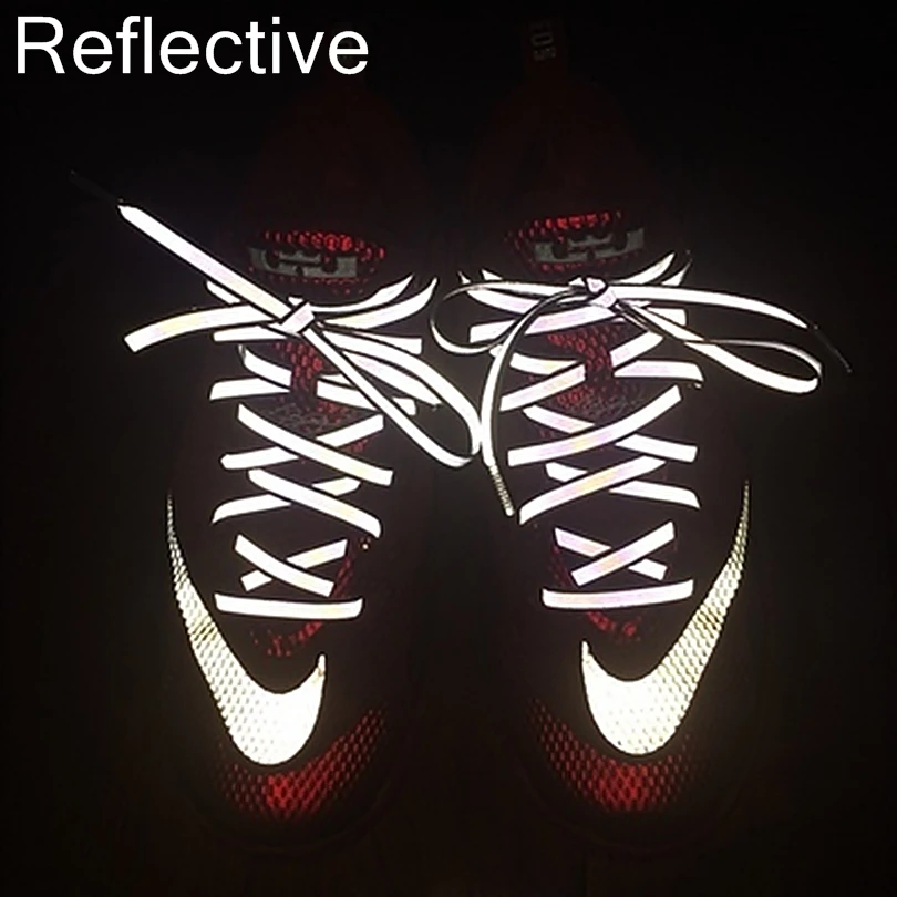 

1 Pair High Quality Flat Reflective Runner Shoe Laces Adult children shoe strings