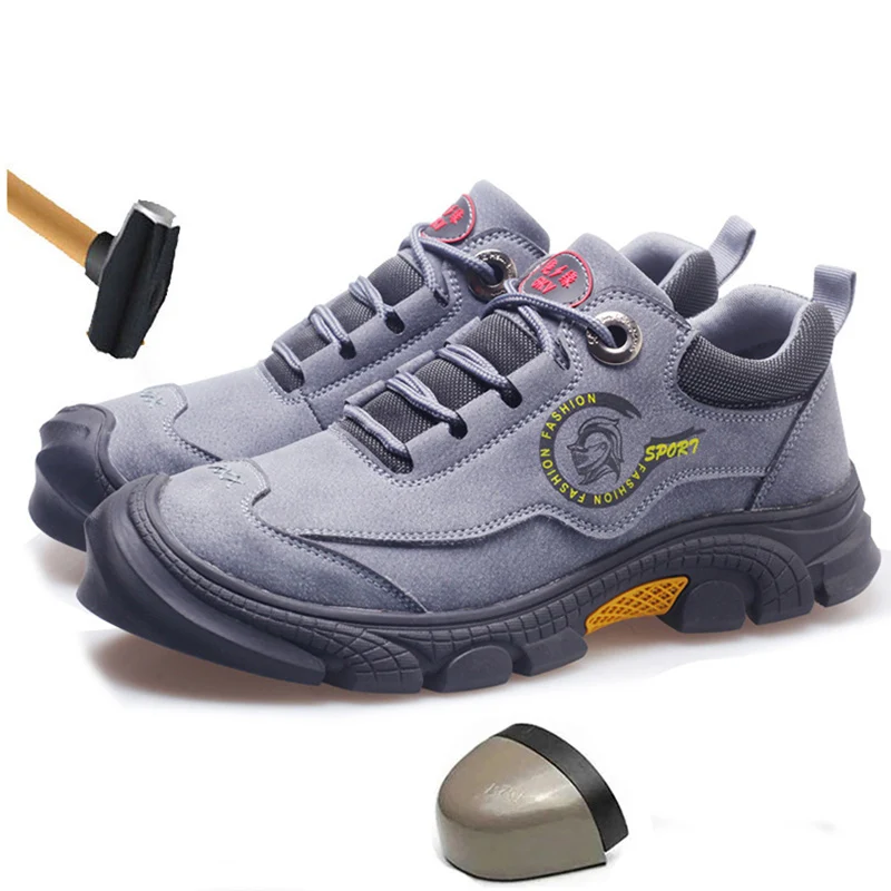 

2020 Новая мужская Рабочая защитная обувь со стальным носком и защитой от ударов, Нескользящие водонепроницаемые рабочие ботинки электрика