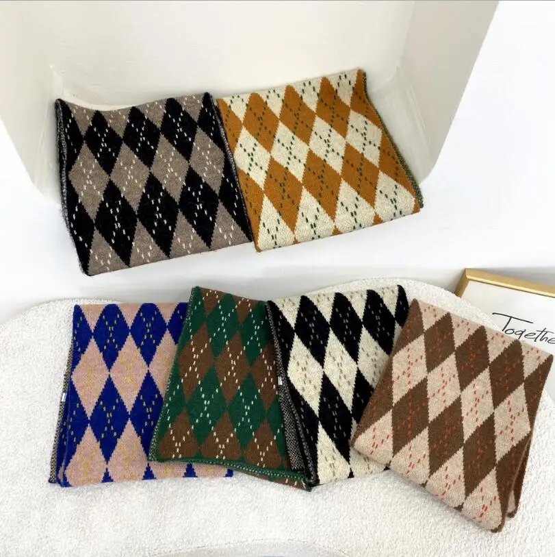 

Новинка 2022, Зимний новый клетчатый шарф, Женская Осенняя теплая шаль с кисточками, шарф