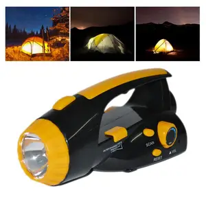 flashlight portable solar hand cranks emergency led torch flashlight phone charger with fm radio for outdoor camping hiking free global shipping