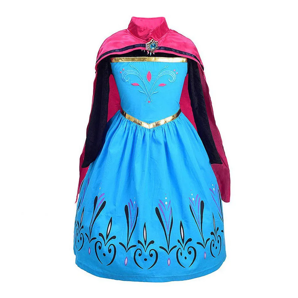 Платье для коронации Эльзы и Анны девочек Детский карнавальный костюм Снежной
