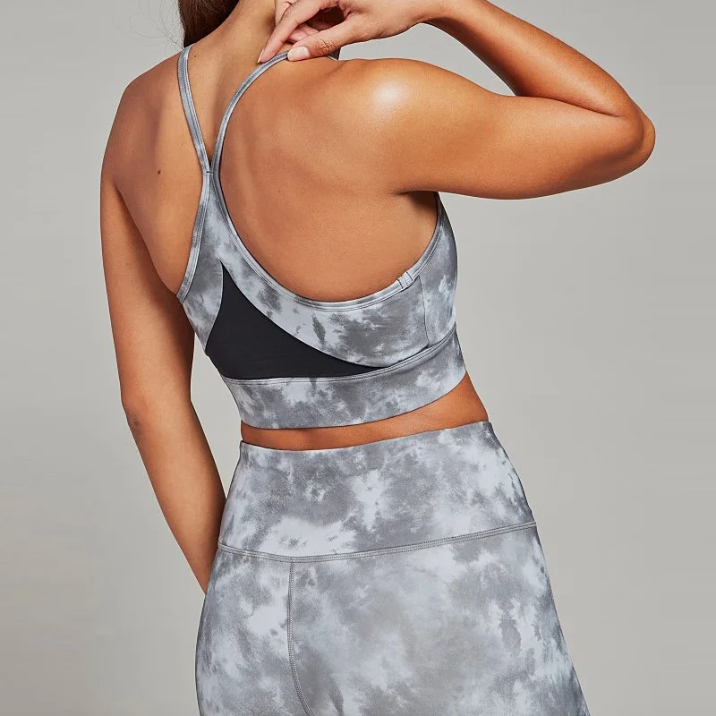 Женский спортивный костюм из двух предметов сексуальные топы и Леггинсы пуш-ап с