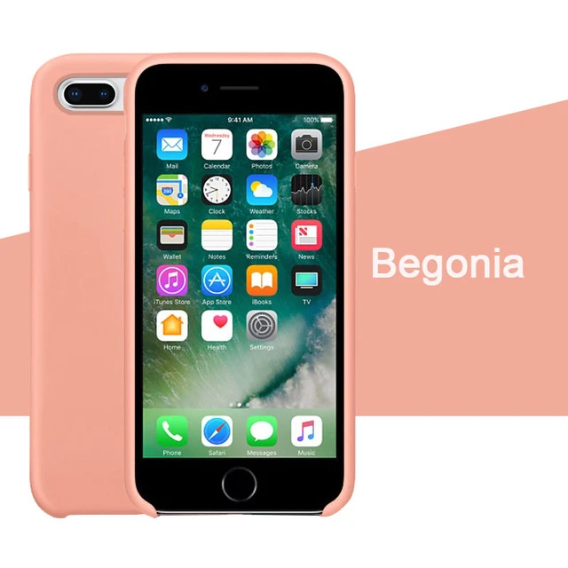 Begonia Роскошный силиконовый чехол для iphone 7 8 6S 6 Plus 11 Pro X XS чехол для MAX XR на Apple iphone 7 8 plus X 10 чехол официальный - Цвет: Begonia