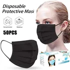 Очищающая воздух маска для лица, противопылевая 3-слойная маска с фильтром для рта, 50 шт., розоваячерная маска для Хэллоуина, маска для косплея, маска для лица
