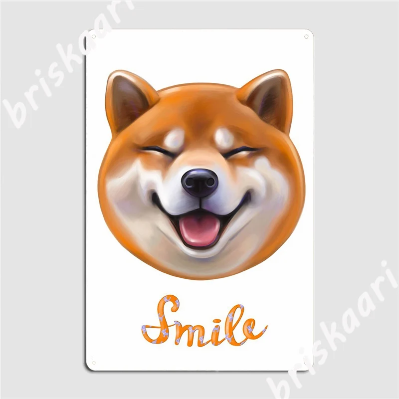 

Металлический плакат с собакой Сиба-ину, винтажный настенный плакат в виде пещеры, паба, клуба, дома, жестяной плакат