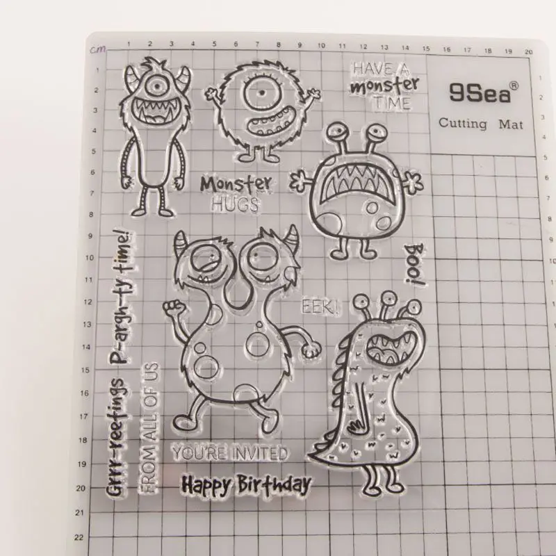 Monster Seal Stamp with Cutting Dies Stencil Set DIY Scrapbooking Embossing Photo Album Decorative Paper Card Craft Art | Дом и сад