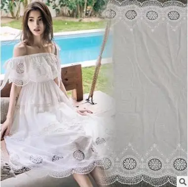 

Bilateral Positioning Embroidered Hollow Punched Cotton Dress Curtain Fabric