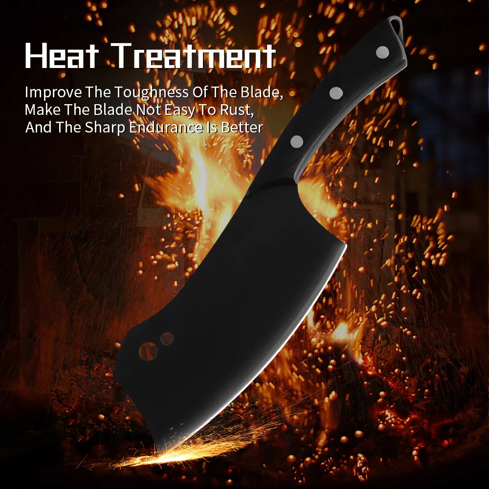 

Stainless Steel Chef Chopping 7'' INCH Cleaver Butcher Knife Full Tang Slicer Chinese Style Meat Fish Bone Cutter Tools