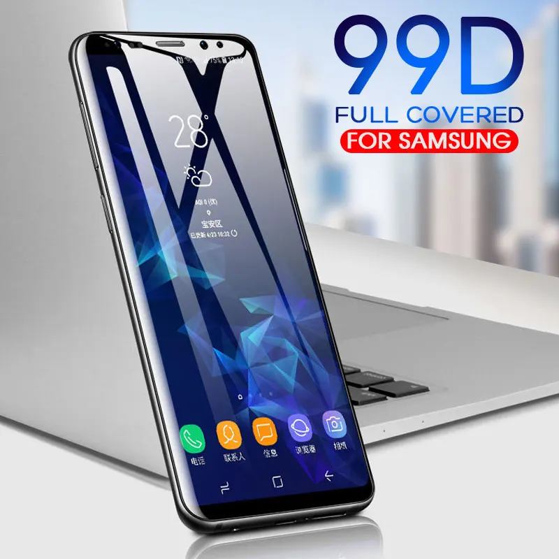 Закаленное стекло для Samsung Galaxy S9 99D защитное с полным покрытием S8 Plus Note 8 9 покрытие