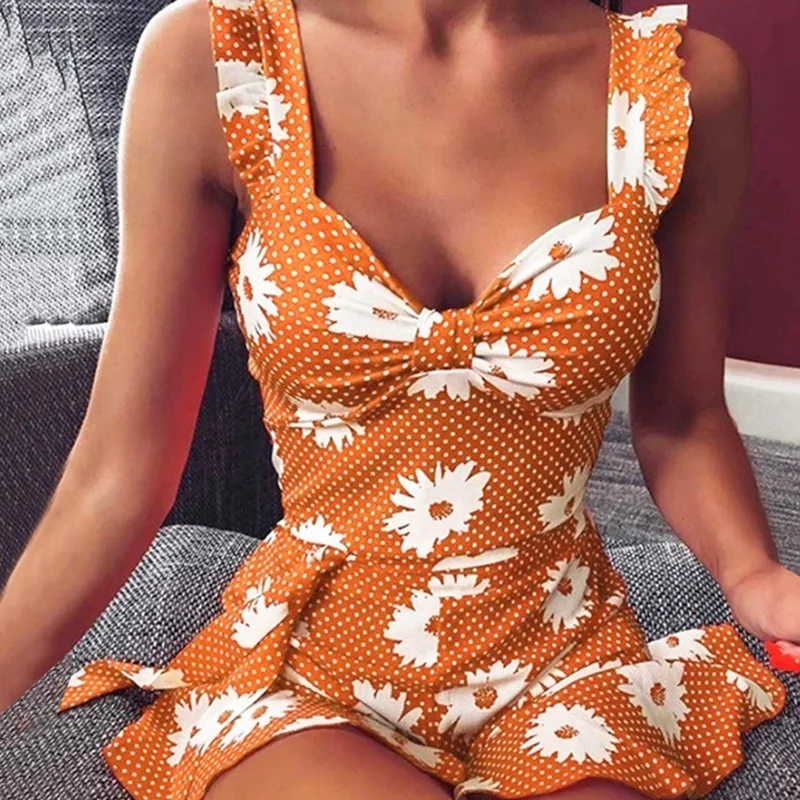 Ruffle Dress Summer Elegant Floral Print Mini Straps Women Strapless Off Shoulder Slim Bodycon Dresses Blue XXXL | Женская одежда