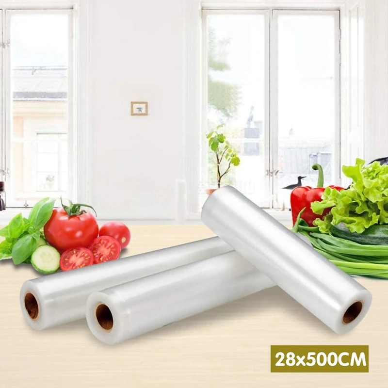 

Vacuum Pouch 3 Rolls 28X500Cm Vacuum Rolls Professional Vacuum Film for All Vacuum Devices Reusable BPA-Free