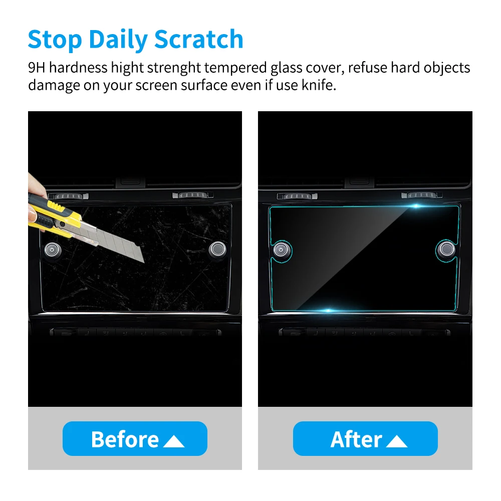 8 inch car lcd touch screen protector 9h tempered glass protective film for volkswagen golf 7 gtigtegtdgolf variant discovery free global shipping