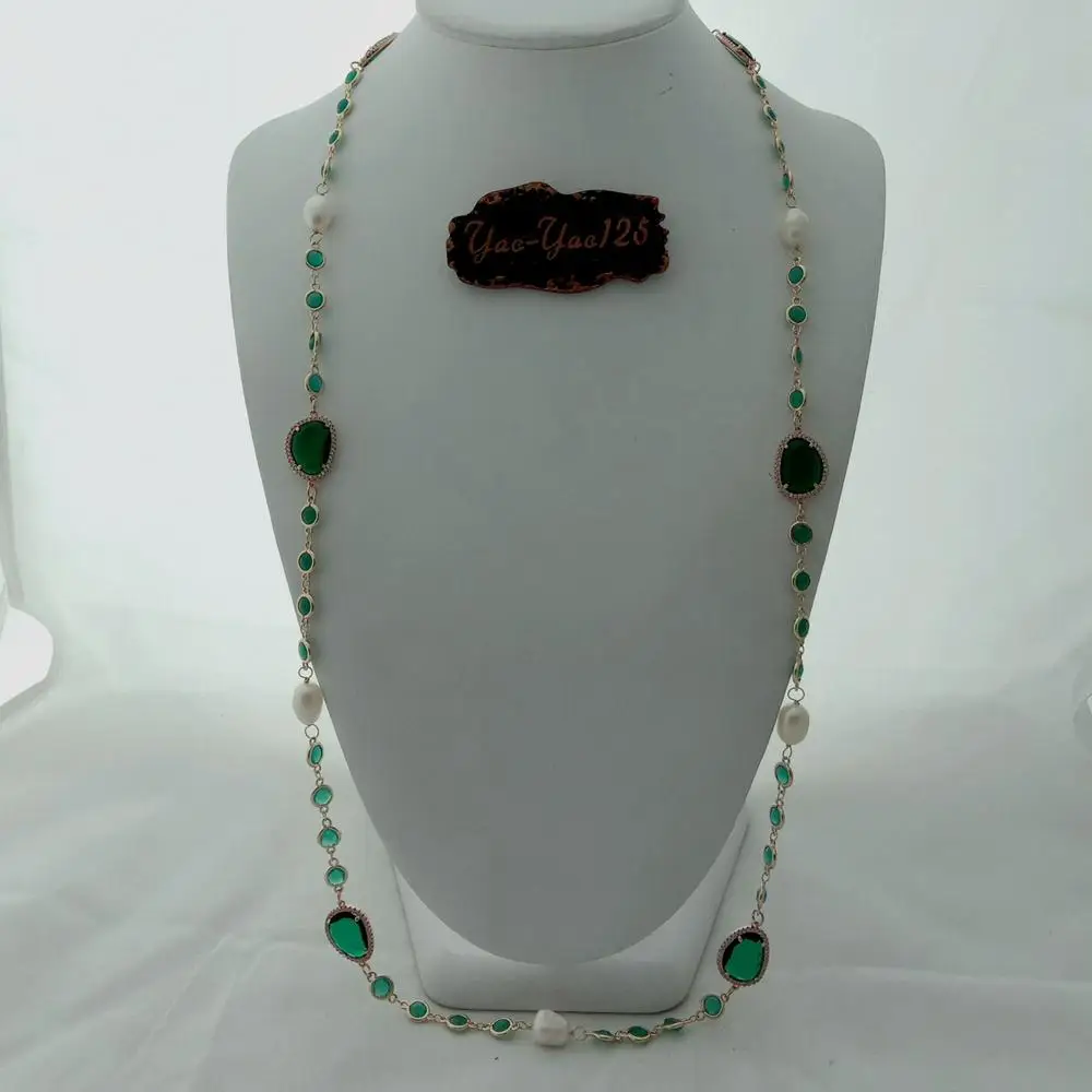 Белый жемчуг в форме риса длинное ожерелье и серьги с крючком 36 дюймов | Украшения