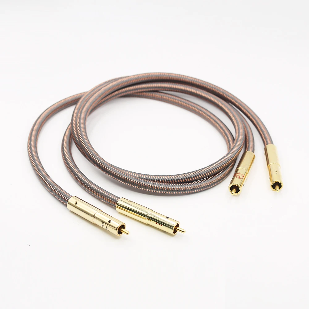 HIFI RCA Cable Accuphase 40th Anniversary Edition OCC Pure Copper RCA Interconnect Audio Cable Wire Gold Plated Plug